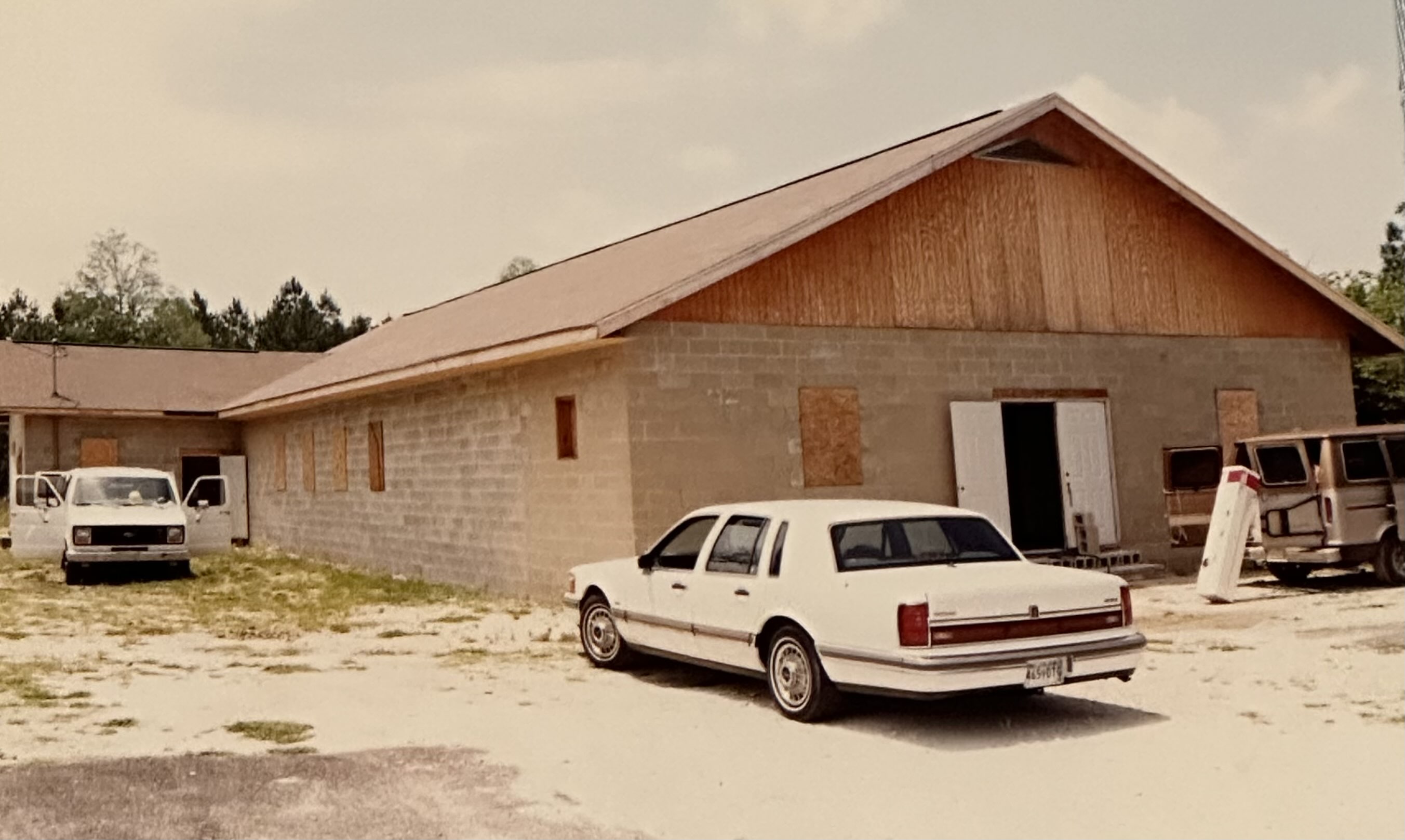 Outside of church being constructed back in the early 1990s.