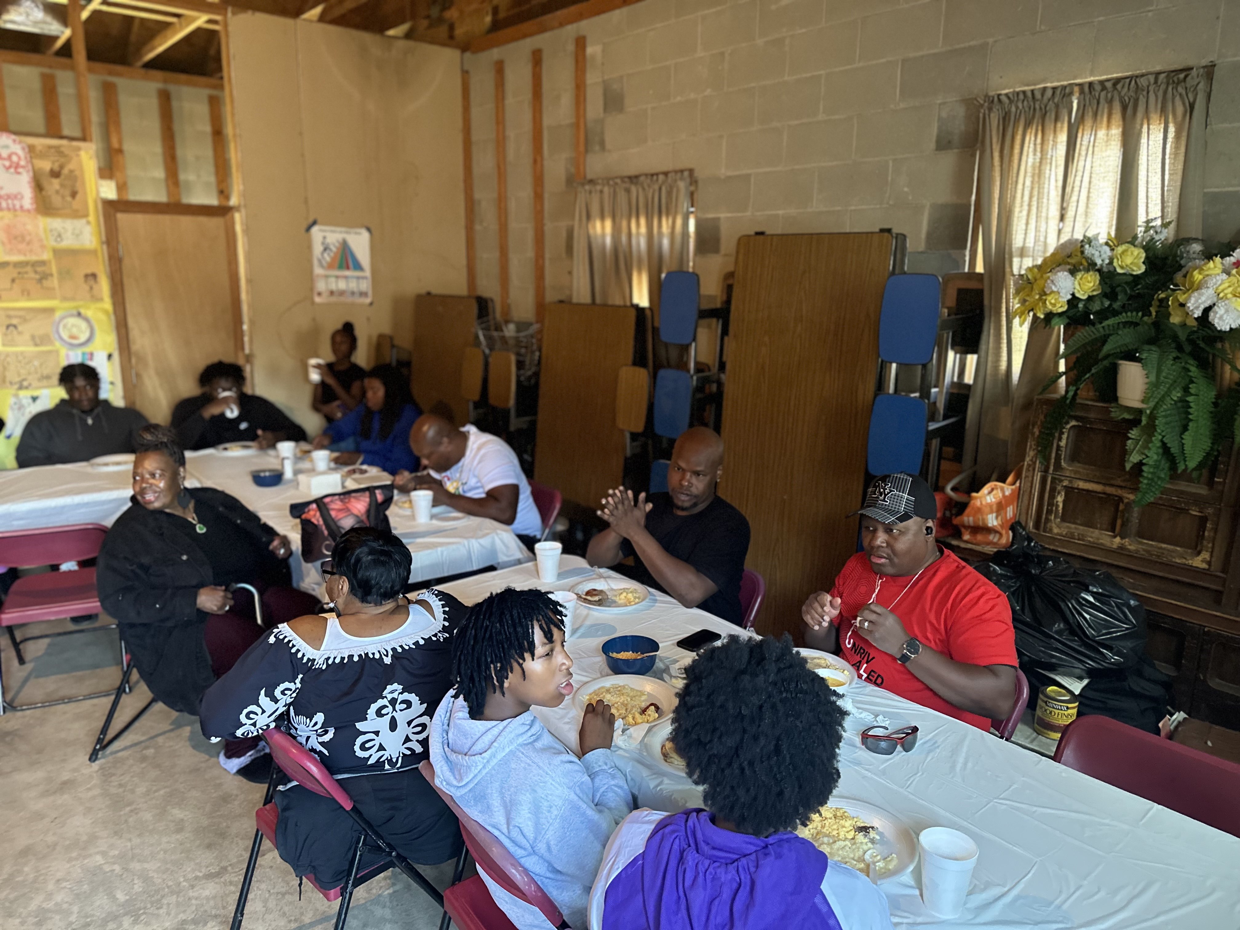 Hall of faith, everyone enjoying breakfast