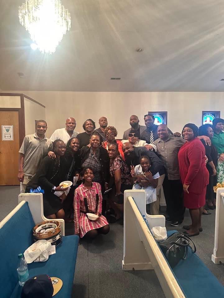 Hall of faith, photo of church family after service